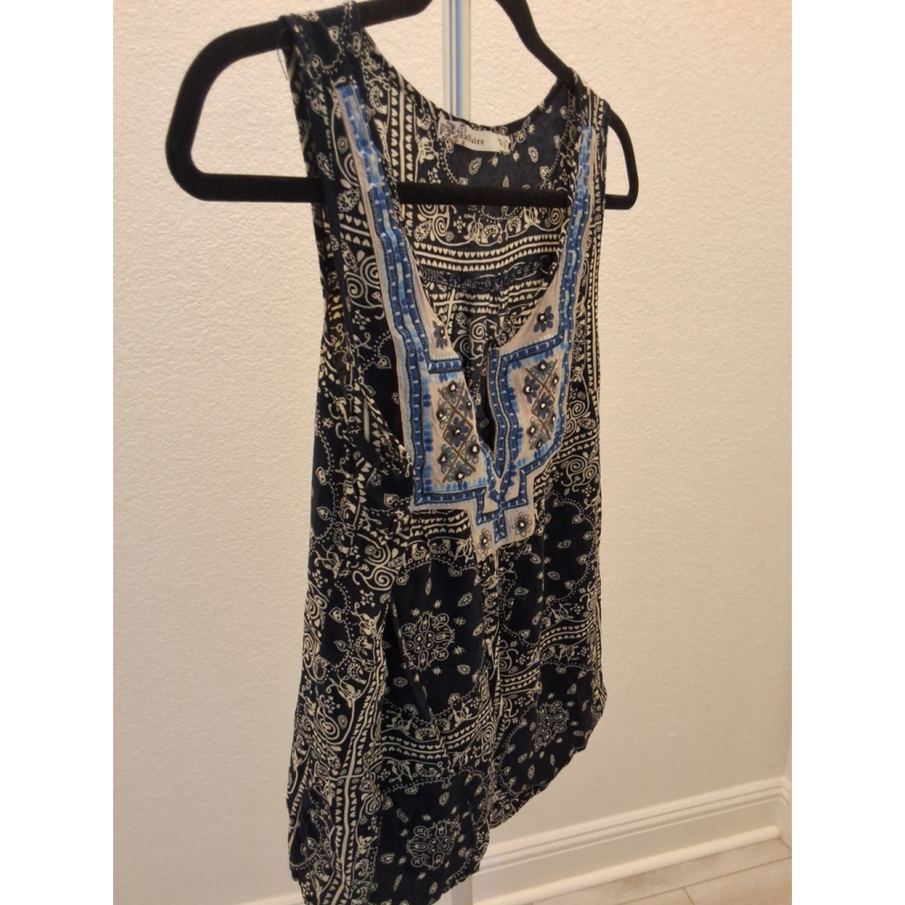 Laffaire Women's Sleeveless Embellished V-neck Boho Top size M - Picture 7 of 7